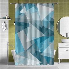 Triangle Blue Pattern Shower Curtain 48  X 72  (small) 