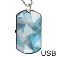 Triangle Blue Pattern Dog Tag Usb Flash (one Side)