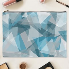 Triangle Blue Pattern Cosmetic Bag (xxxl) by HermanTelo