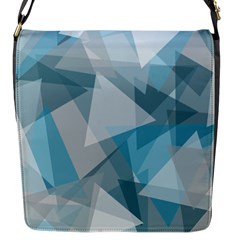 Triangle Blue Pattern Flap Closure Messenger Bag (s) by HermanTelo