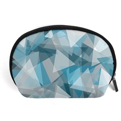 Triangle Blue Pattern Accessory Pouch (large)