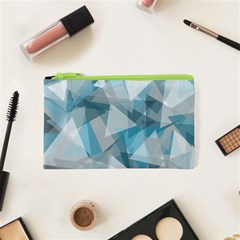 Triangle Blue Pattern Cosmetic Bag (xs) by HermanTelo