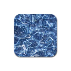 Abstract Blue Diving Fresh Rubber Square Coaster (4 Pack)  by HermanTelo