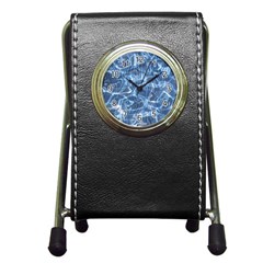 Abstract Blue Diving Fresh Pen Holder Desk Clock