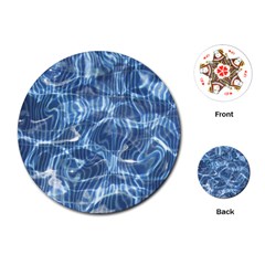 Abstract Blue Diving Fresh Playing Cards Single Design (round)