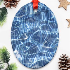 Abstract Blue Diving Fresh Oval Ornament (two Sides)