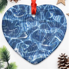 Abstract Blue Diving Fresh Heart Ornament (two Sides)