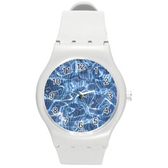 Abstract Blue Diving Fresh Round Plastic Sport Watch (m)