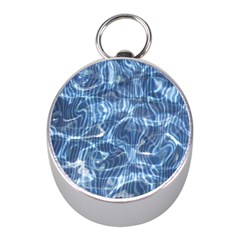 Abstract Blue Diving Fresh Mini Silver Compasses by HermanTelo