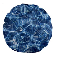 Abstract Blue Diving Fresh Large 18  Premium Flano Round Cushions