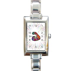 Strength Strong Arm Muscles Rectangle Italian Charm Watch by HermanTelo