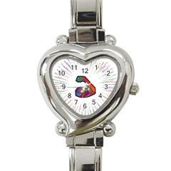 Strength Strong Arm Muscles Heart Italian Charm Watch by HermanTelo