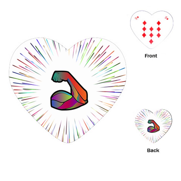 Strength Strong Arm Muscles Playing Cards Single Design (Heart)