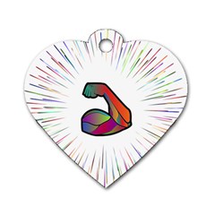 Strength Strong Arm Muscles Dog Tag Heart (one Side)