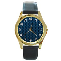 Background Holes Texture Round Gold Metal Watch by HermanTelo