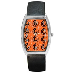 Background Pattern Retro Barrel Style Metal Watch