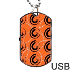 Background Pattern Retro Dog Tag Usb Flash (one Side)