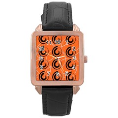 Background Pattern Retro Rose Gold Leather Watch  by HermanTelo