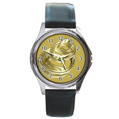 Fractal Abstract Artwork Round Metal Watch by HermanTelo