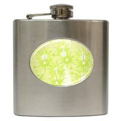 Background Green Star Hip Flask (6 Oz)