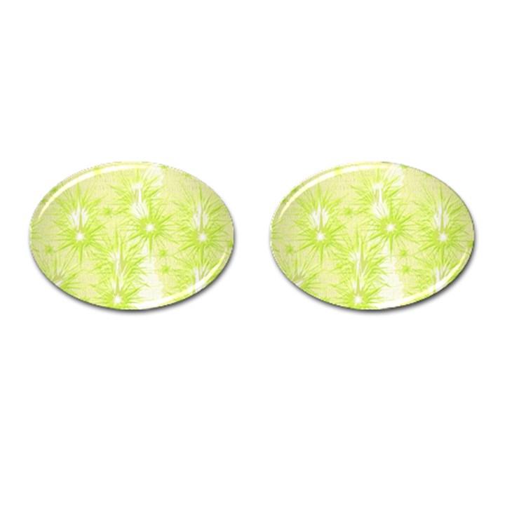 Background Green Star Cufflinks (Oval)