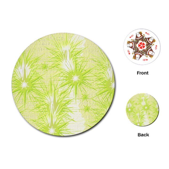 Background Green Star Playing Cards Single Design (Round)