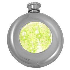 Background Green Star Round Hip Flask (5 Oz)