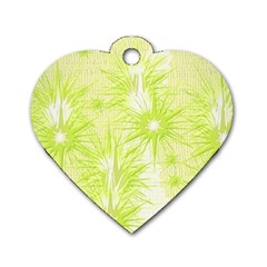 Background Green Star Dog Tag Heart (two Sides)