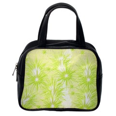 Background Green Star Classic Handbag (one Side)