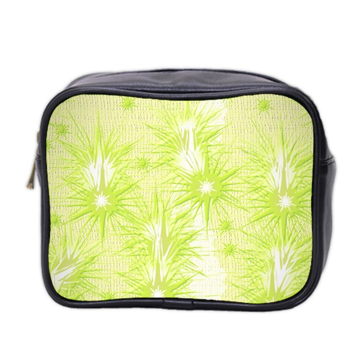 Background Green Star Mini Toiletries Bag (Two Sides)