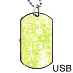 Background Green Star Dog Tag Usb Flash (one Side) by HermanTelo