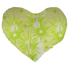 Background Green Star Large 19  Premium Flano Heart Shape Cushions