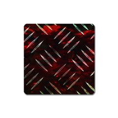 Background Red Metal Square Magnet by HermanTelo