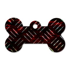 Background Red Metal Dog Tag Bone (one Side)