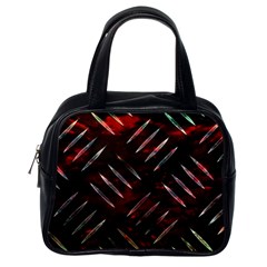 Background Red Metal Classic Handbag (one Side)