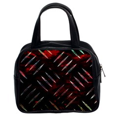 Background Red Metal Classic Handbag (two Sides)