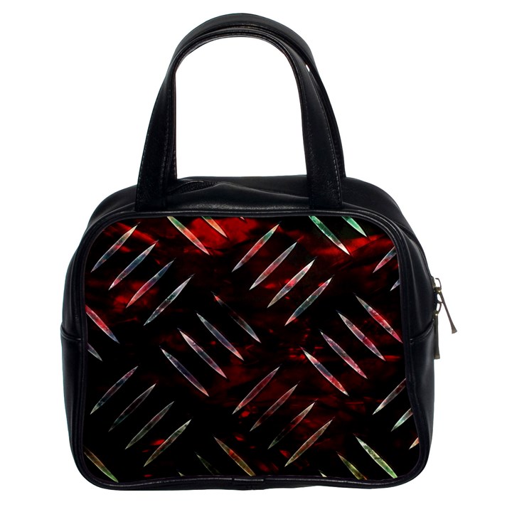 Background Red Metal Classic Handbag (Two Sides)