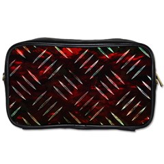 Background Red Metal Toiletries Bag (two Sides)