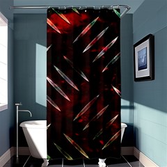 Background Red Metal Shower Curtain 36  X 72  (stall)  by HermanTelo