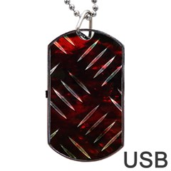 Background Red Metal Dog Tag Usb Flash (two Sides)