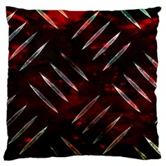 Background Red Metal Large Cushion Case (one Side)