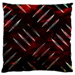 Background Red Metal Large Cushion Case (One Side) Front