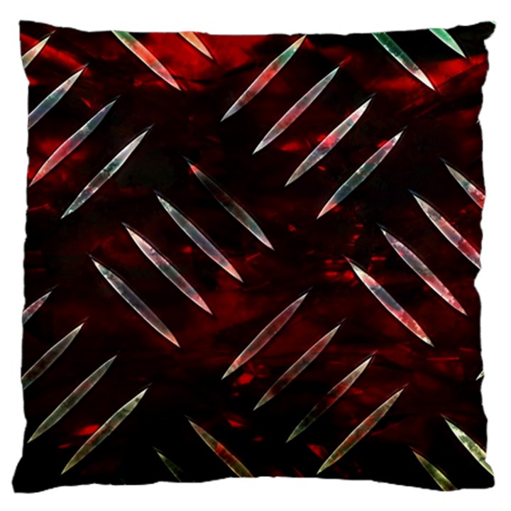 Background Red Metal Large Cushion Case (One Side)