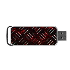 Background Red Metal Portable Usb Flash (two Sides)