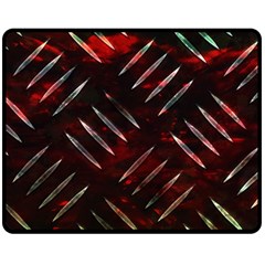 Background Red Metal Double Sided Fleece Blanket (medium) 