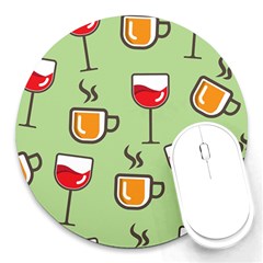 Cups And Mugs Round Mousepads by HermanTelo