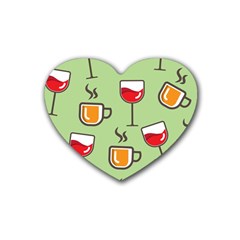 Cups And Mugs Rubber Coaster (heart) 