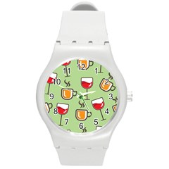 Cups And Mugs Round Plastic Sport Watch (m) by HermanTelo