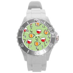 Cups And Mugs Round Plastic Sport Watch (l) by HermanTelo