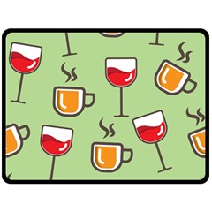 Cups And Mugs Double Sided Fleece Blanket (large) 